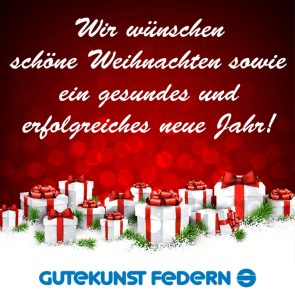 Gutekunst Federn vous souhaite un joyeux Noël et une nouvelle année pleine de santé et de succès !