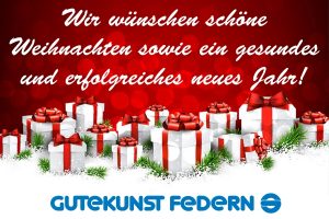 Gutekunst Federn vous souhaite un joyeux Noël et une nouvelle année pleine de santé et de succès !